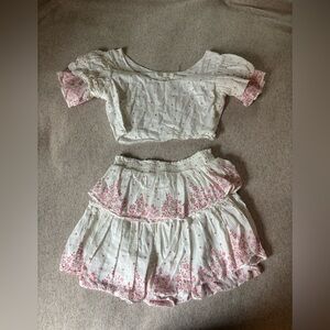 LoveShackFancy White & Pink Polka Dot Two-Piece